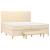 Pat box spring cu saltea, crem, 200x200 cm, textil GartenMobel Dekor