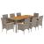 Set mobilier grădină cu perne 9 piese gri poliratan/lemn acacia GartenMobel Dekor