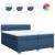 Pat box spring cu saltea, albastru, 200x200 cm, textil GartenMobel Dekor