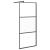 Perete cabină duș walk-in negru 80x195 cm Sticlă ESG semi-mată GartenMobel Dekor