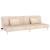 Canapea extensibilă cu 2 locuri, 2 perne, crem, textil GartenMobel Dekor
