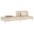 Canapea extensibilă cu 2 locuri, 2 perne, crem, textil GartenMobel Dekor