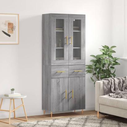 Dulap înalt, gri sonoma, 69,5x34x180 cm, lemn compozit GartenMobel Dekor