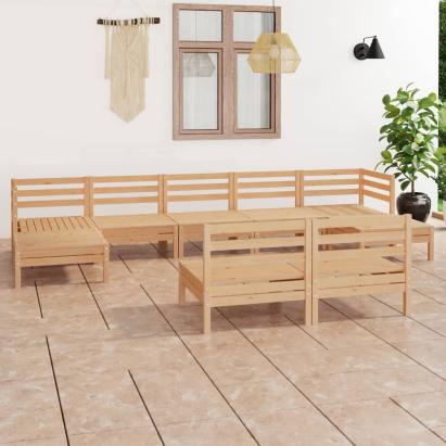 Set mobilier de grădină, 9 piese, lemn masiv de pin GartenMobel Dekor