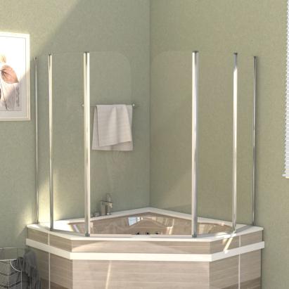 Paravane de baie 2 buc. 104x130cm sticlă securizată transparent GartenMobel Dekor