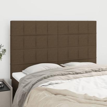 Tăblii de pat, 4 buc, maro închis, 72x5x78/88 cm, textil GartenMobel Dekor