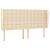 Tăblie de pat cu aripioare, crem, 163x23x118/128 cm, textil GartenMobel Dekor