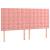 Tăblie de pat cu LED, roz, 160x5x118/128 cm, catifea GartenMobel Dekor