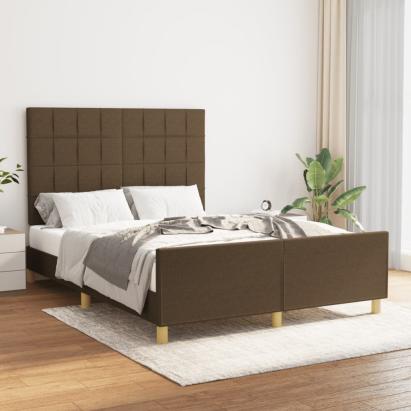 Cadru de pat fără saltea, maro închis, 140x200 cm, textil GartenMobel Dekor