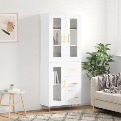 Dulap înalt, alb, 69,5x34x180 cm, lemn compozit GartenMobel Dekor