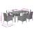 Set mobilier de grădină cu perne, 7 piese, negru, poliratan GartenMobel Dekor