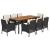 Set mobilier de grădină cu perne, 9 piese, negru, poliratan GartenMobel Dekor