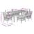 Set mobilier de grădină cu perne, 7 piese, negru, poliratan GartenMobel Dekor
