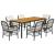 Set mobilier de grădină cu perne, 7 piese, negru, poliratan GartenMobel Dekor