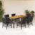 Set mobilier de grădină cu perne, 7 piese, negru, poliratan GartenMobel Dekor
