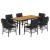 Set mobilier de grădină cu perne, 7 piese, negru, poliratan GartenMobel Dekor