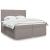 Pat box spring cu saltea, gri taupe, 200x200 cm, textil GartenMobel Dekor