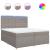 Pat box spring cu saltea, gri taupe, 200x200 cm, textil GartenMobel Dekor