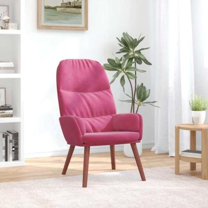 Scaun de relaxare, roșu vin, catifea GartenMobel Dekor