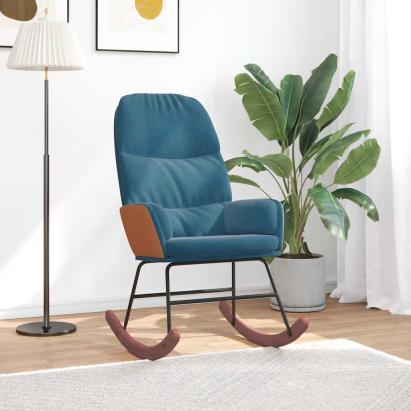 Scaun balansoar, albastru, catifea GartenMobel Dekor