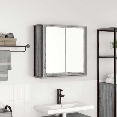 Dulap de baie cu oglindă Gri Sonoma 60x21x60 cm GartenMobel Dekor