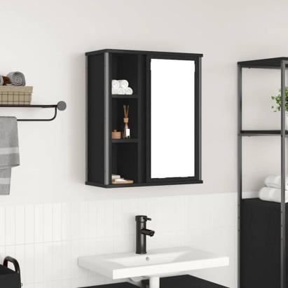 Dulap de baie cu oglindă stejar negru 50x21x60 cm GartenMobel Dekor