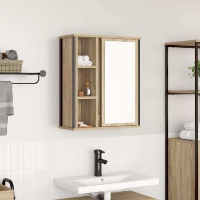 Dulap de baie cu oglindă Stejar Sonoma 50x21x60 cm GartenMobel Dekor