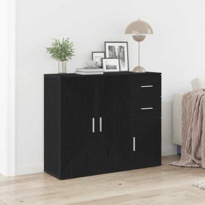 Bufetă Stejar negru 91x29,5x75 cm Lemn prelucrat GartenMobel Dekor