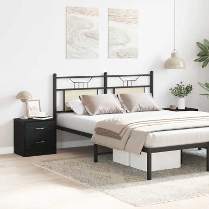 Noptiere 2 buc stejar negru 40x30x40 cm lemn de stratificat GartenMobel Dekor