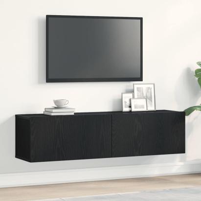 Dulap TV Stejar negru 120x30x30,5 cm Lemn prelucrat GartenMobel Dekor