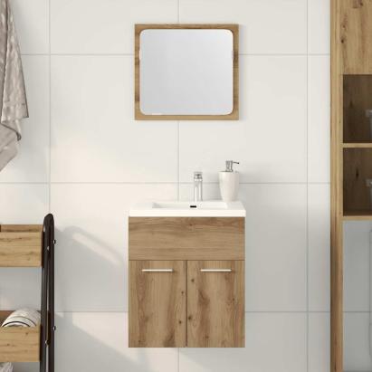 Set mobilier de baie, 2 piese, stejar artizanal, lemn prelucrat GartenMobel Dekor