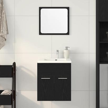 Set de mobilier de baie din 2 piese din lemn de stejar negru GartenMobel Dekor