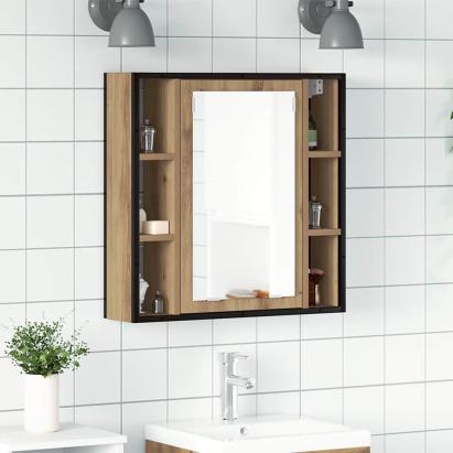 Dulap cu oglindă pentru baie Stejar Artisan Lemn prelucrat GartenMobel Dekor