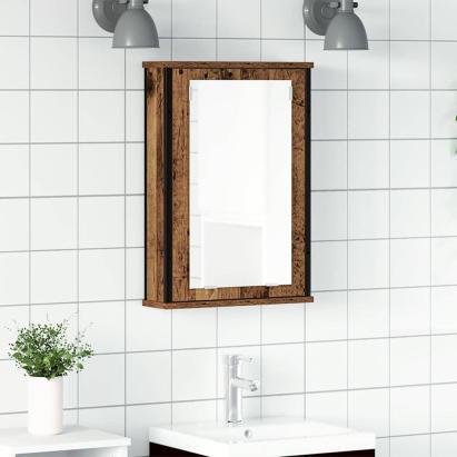 Dulap cu oglindă de baie lemn vechi 42x12x60 cm lemn prelucrat GartenMobel Dekor