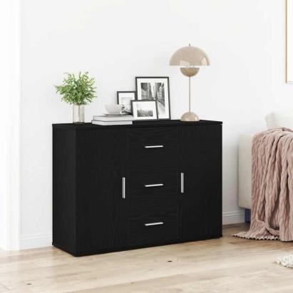 Bufetă Stejar negru 91x29,5x65 cm Lemn prelucrat GartenMobel Dekor