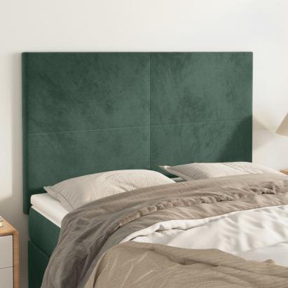 Tăblii de pat, 4 buc, verde închis, 72x5x78/88 cm, catifea GartenMobel Dekor