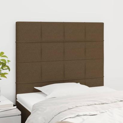 Tăblii de pat, 2 buc, maro închis, 80x5x78/88 cm, textil GartenMobel Dekor
