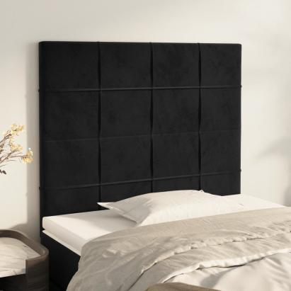 Tăblii de pat, 2 buc, negru, 90x5x78/88 cm, catifea GartenMobel Dekor