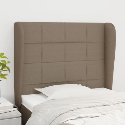Tăblie de pat cu aripioare gri taupe 83x23x118/128 cm textil GartenMobel Dekor