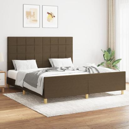 Cadru de pat fără saltea, maro închis, 160x200 cm, textil GartenMobel Dekor