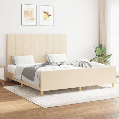 Cadru de pat fără saltea, crem, 160x200 cm, textil GartenMobel Dekor