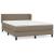 Pat box spring cu saltea, gri taupe, 140x200 cm, textil GartenMobel Dekor