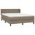 Pat box spring cu saltea, gri taupe, 140x200 cm, textil GartenMobel Dekor