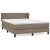 Pat box spring cu saltea, gri taupe, 140x200 cm, textil GartenMobel Dekor
