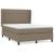 Pat box spring cu saltea, gri taupe, 140x200 cm, textil GartenMobel Dekor