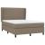 Pat box spring cu saltea, gri taupe, 140x200 cm, textil GartenMobel Dekor