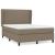 Pat box spring cu saltea, gri taupe, 140x200 cm, textil GartenMobel Dekor