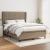 Pat box spring cu saltea, gri taupe, 140x200 cm, textil GartenMobel Dekor