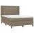 Pat box spring cu saltea, gri taupe, 140x200 cm, textil GartenMobel Dekor