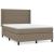 Pat box spring cu saltea, gri taupe, 140x200 cm, textil GartenMobel Dekor